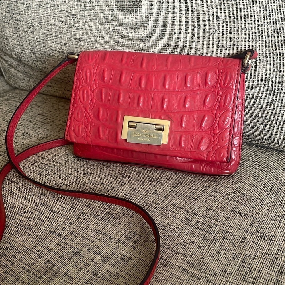Kate Spade Leather‎ Red Alligator Small Crossbody